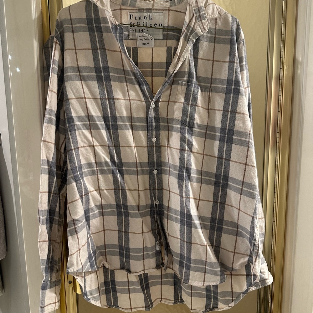 Frank & Eileen Plaid Button Down Shirt - Cream, Brown, Gray